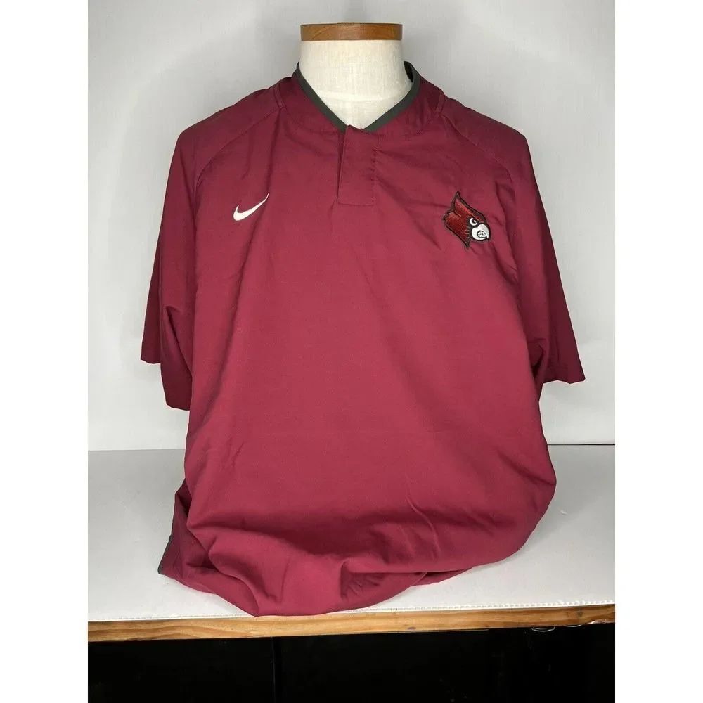 Nike NFL Cardinals Short Sleeve Pullover Wind Breaker Elastic Pockets Button XXL